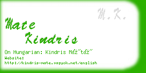 mate kindris business card